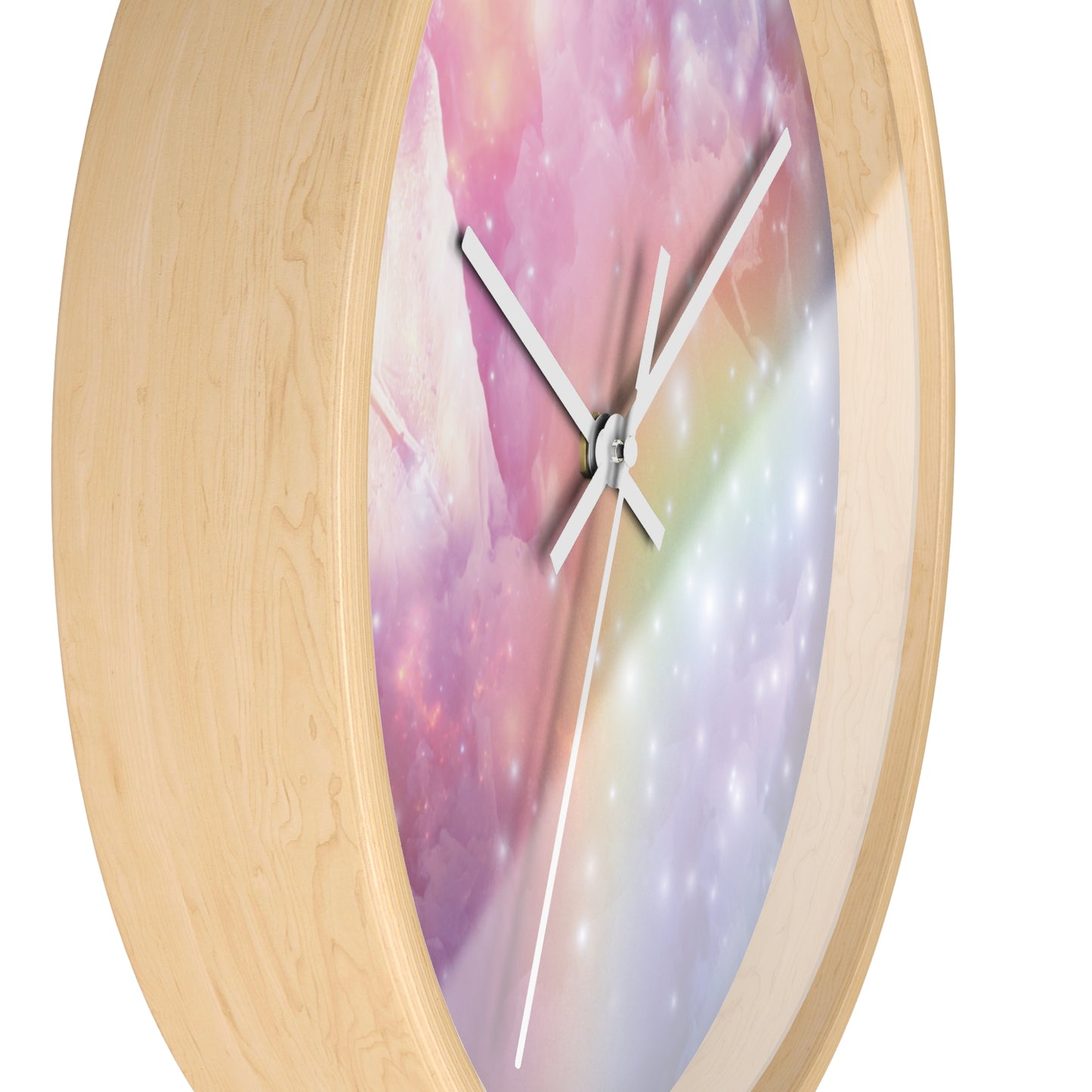 Pastel Rainbow Galaxy Wall Clock | Size 10x10 Home Decor