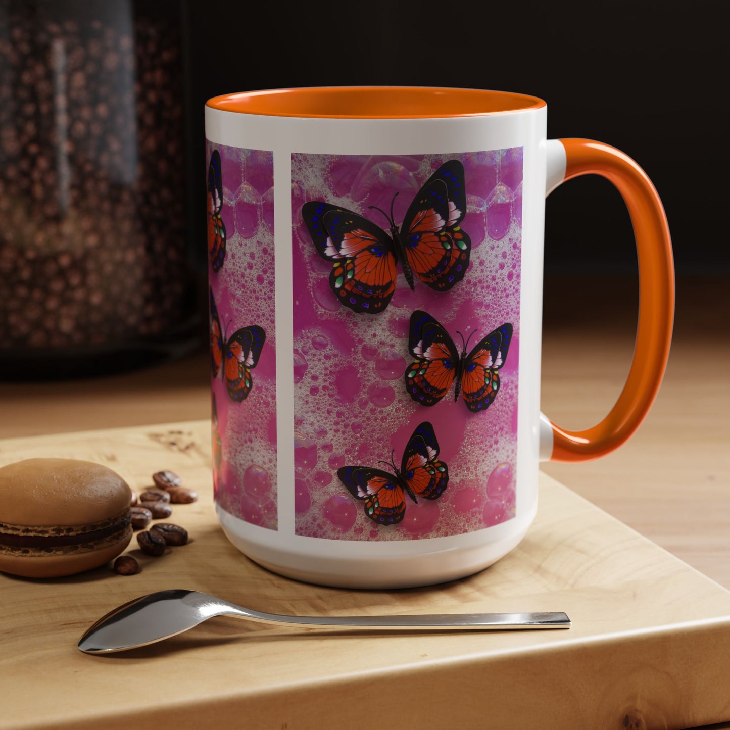 Happiness is a Cool Girl Butterfly Mug with Accent Handle | 2 sizes