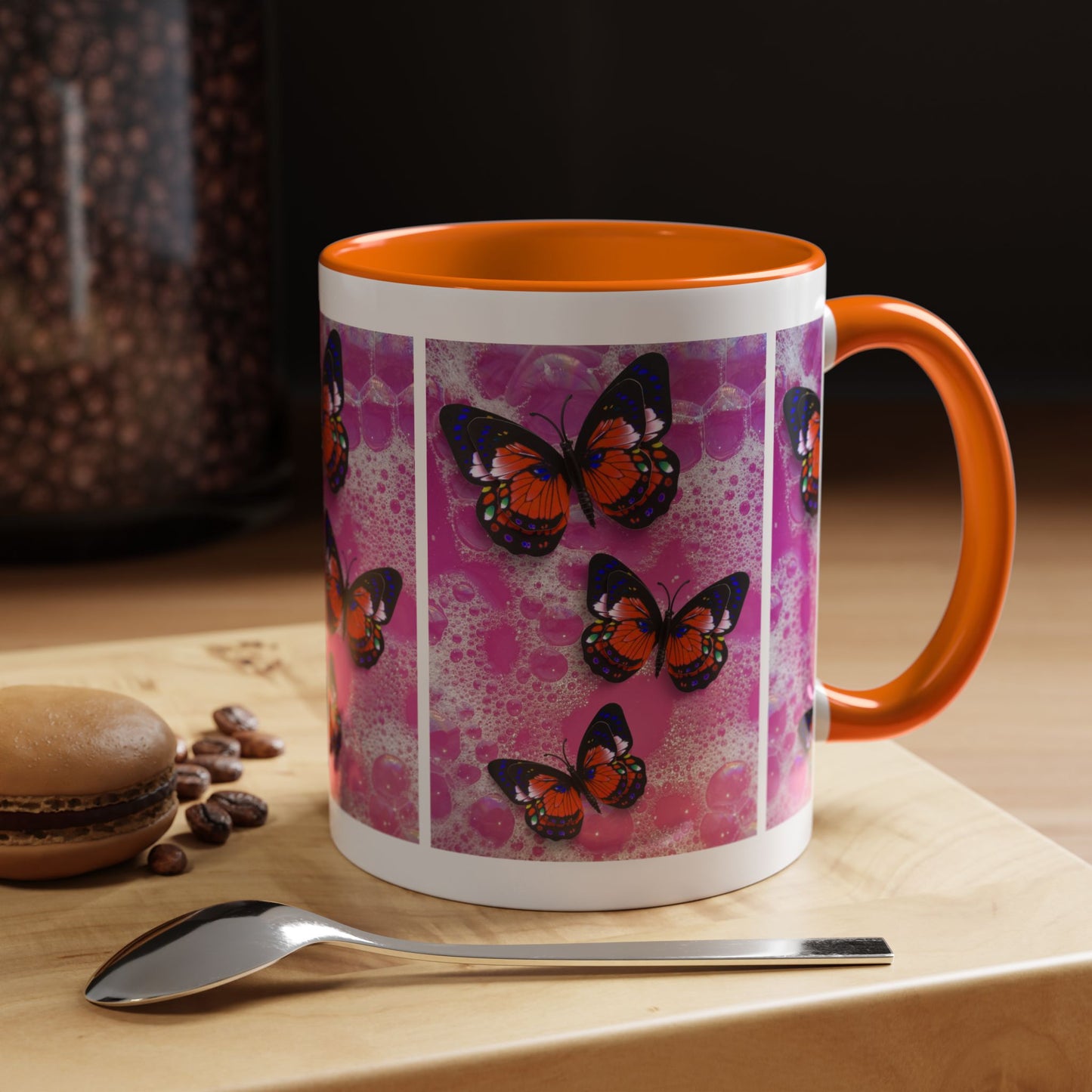 Happiness is a Cool Girl Butterfly Mug with Accent Handle | 2 sizes