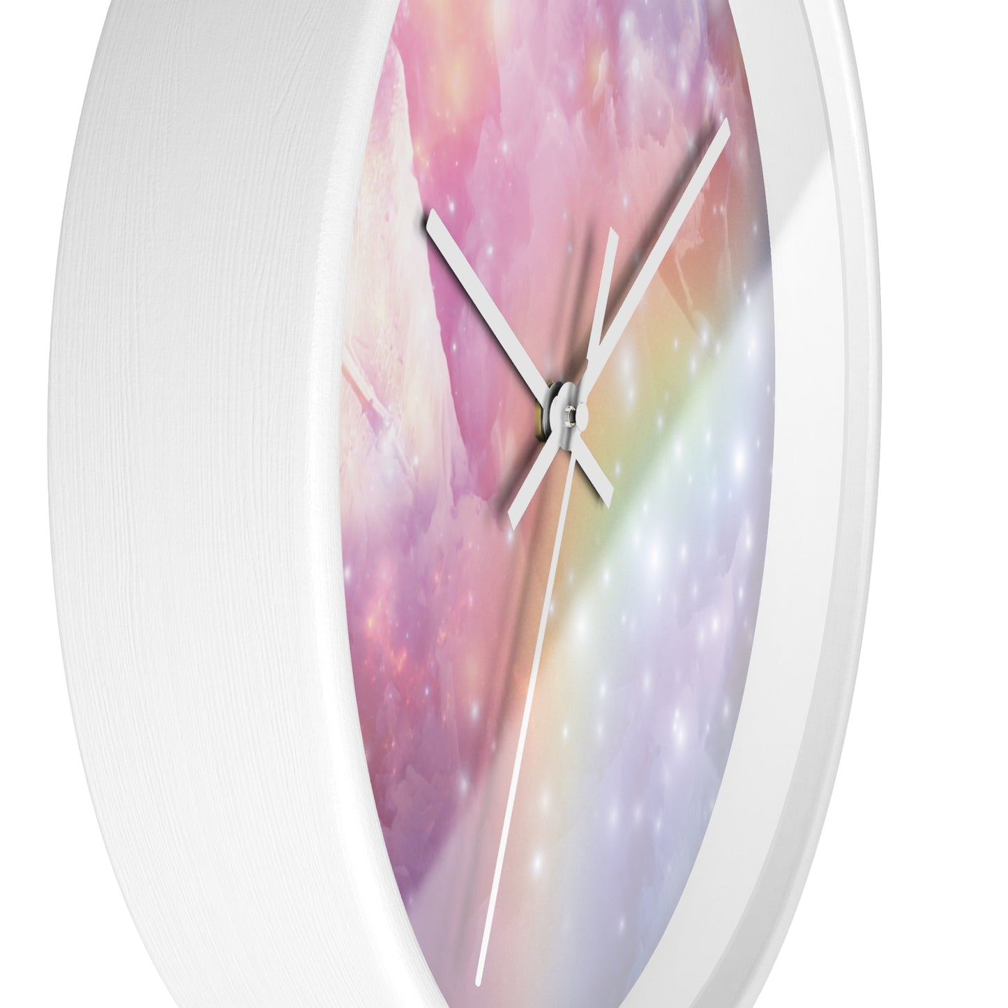 Pastel Rainbow Galaxy Wall Clock | Size 10x10 Home Decor