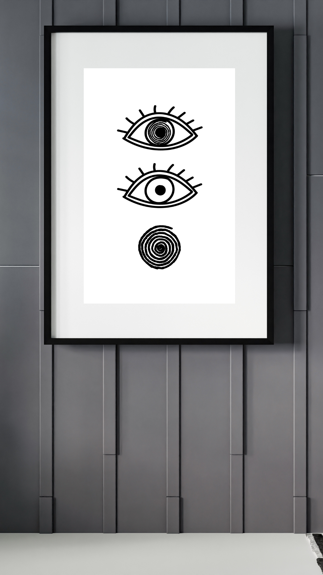 Crazy Eyes | Minimalistic Black and White Home Decor | Matte Poster (Frame Not Included)