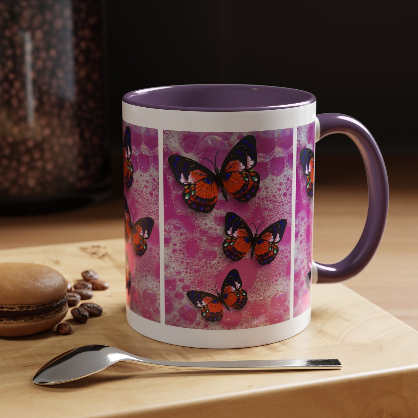 Happiness is a Cool Girl Butterfly Mug with Accent Handle | 2 sizes