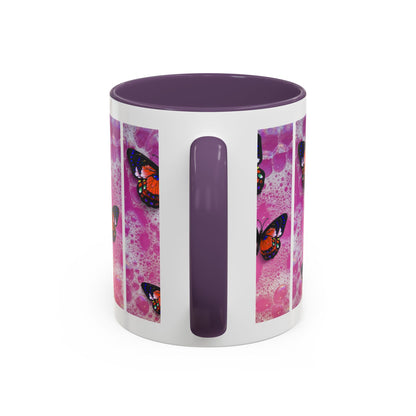Happiness is a Cool Girl Butterfly Mug with Accent Handle | 2 sizes