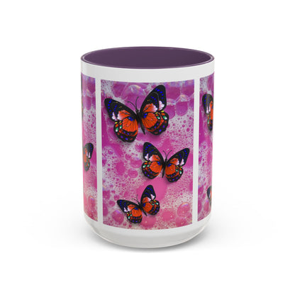 Happiness is a Cool Girl Butterfly Mug with Accent Handle | 2 sizes