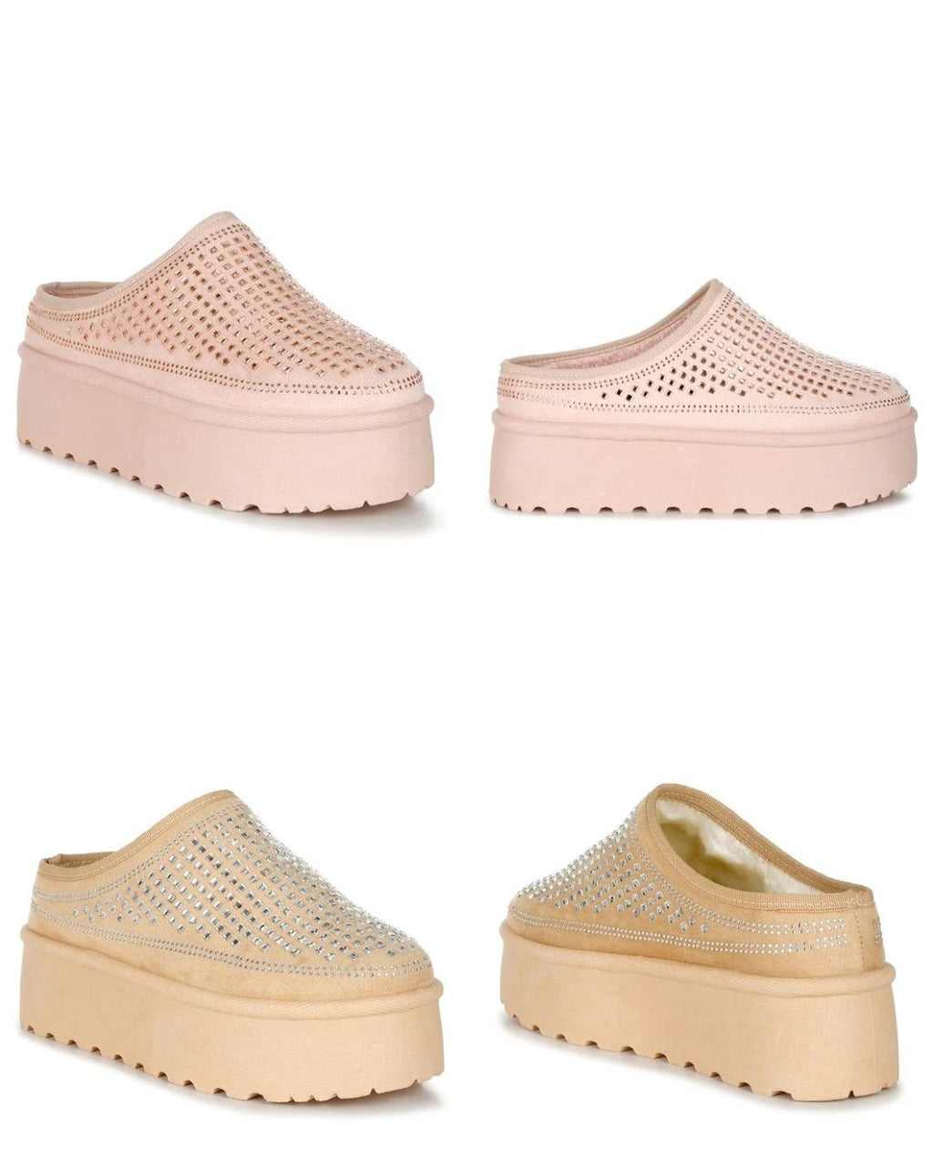 Crystal Rhinestone Platform Booties