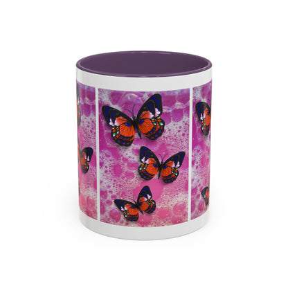 Happiness is a Cool Girl Butterfly Mug with Accent Handle | 2 sizes
