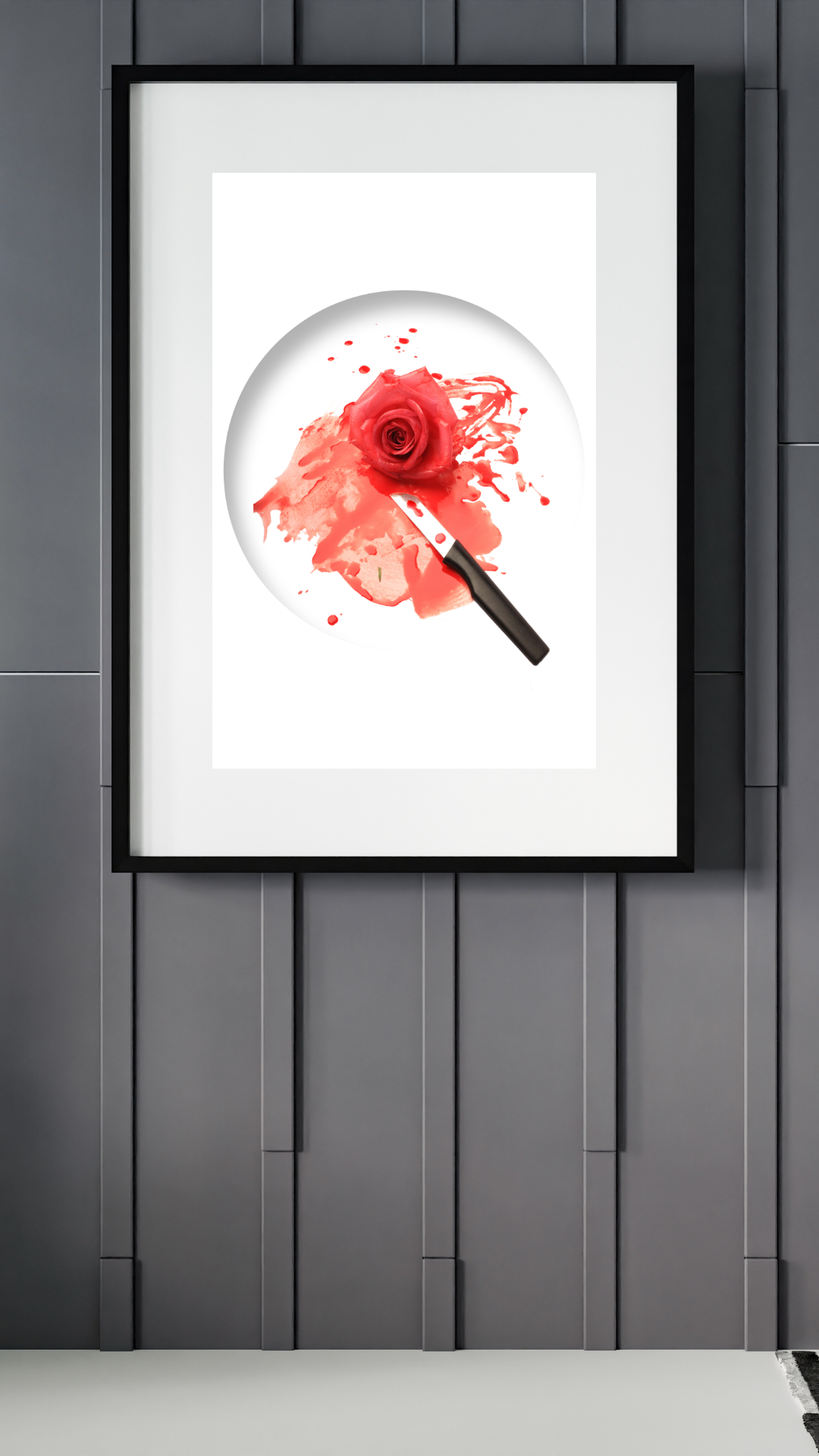 A Red Romance | Red Rose Minimalistic Decor |  Matte Poster (Frame Not Included)