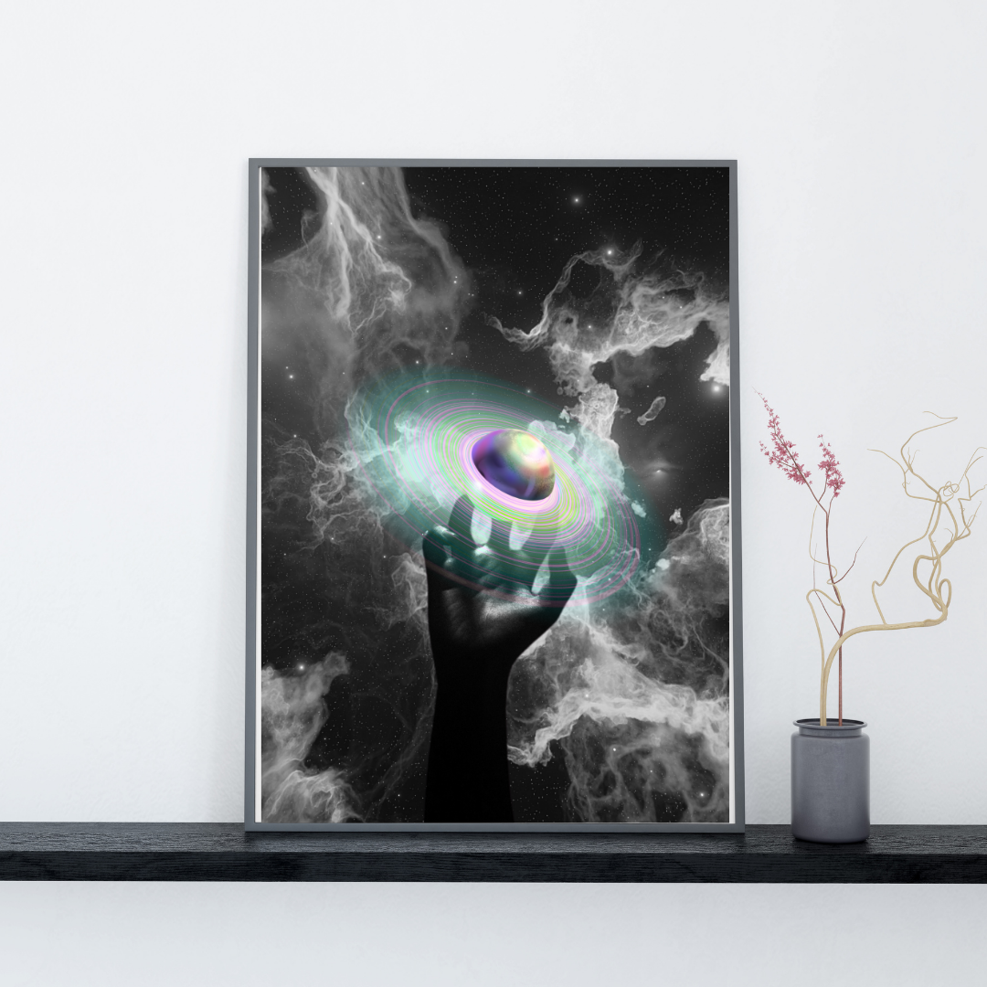 You Hold the Galaxy | Cosmic Universe Art | Matte Poster