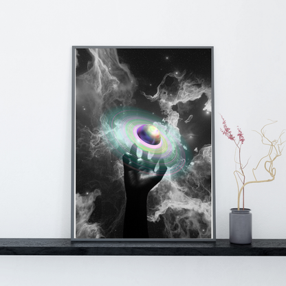You Hold the Galaxy | Cosmic Universe Art | Matte Poster