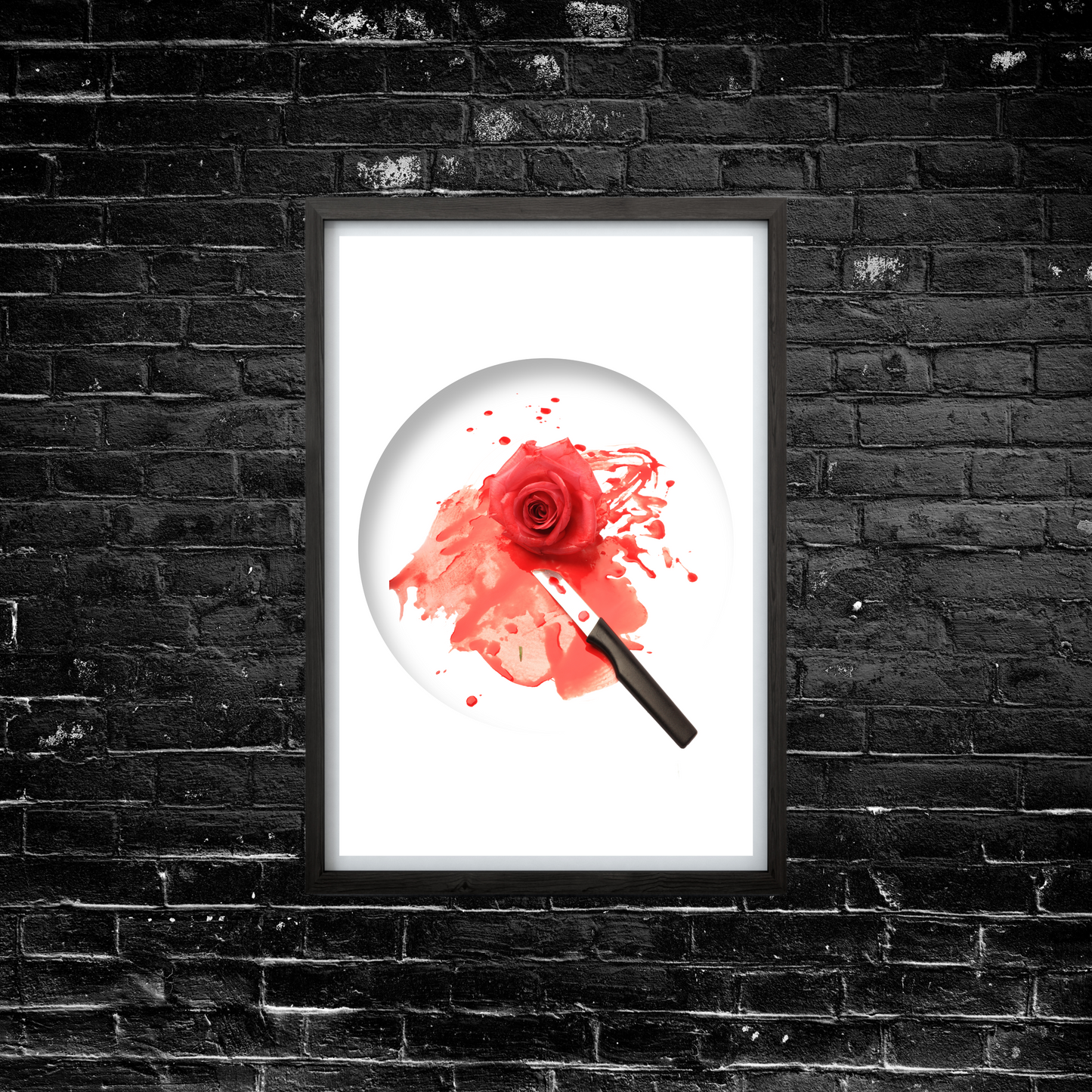 A Red Romance | Red Rose Minimalistic Decor |  Matte Poster (Frame Not Included)