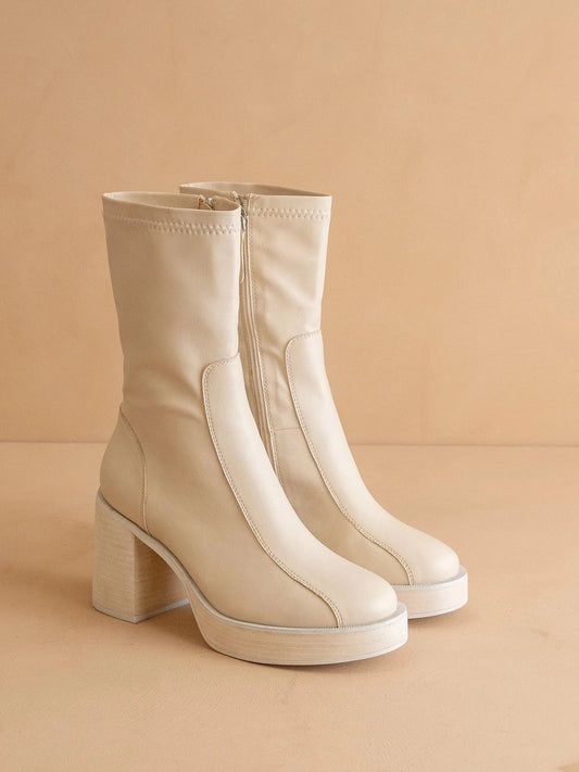 The Josephine Beige | Platform Short Boots