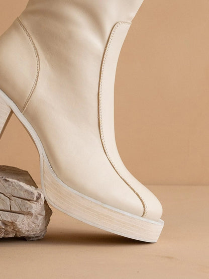 The Josephine Beige | Platform Short Boots