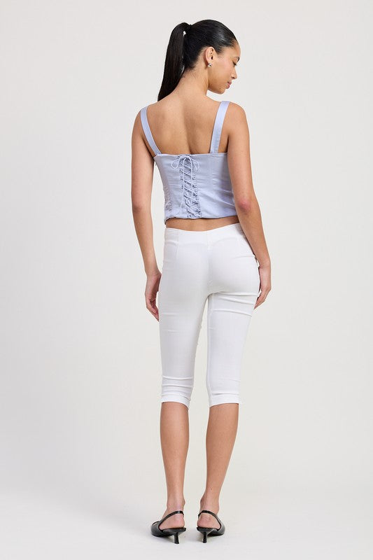 Romance in Venice Satin Bustier Lace Cami Top